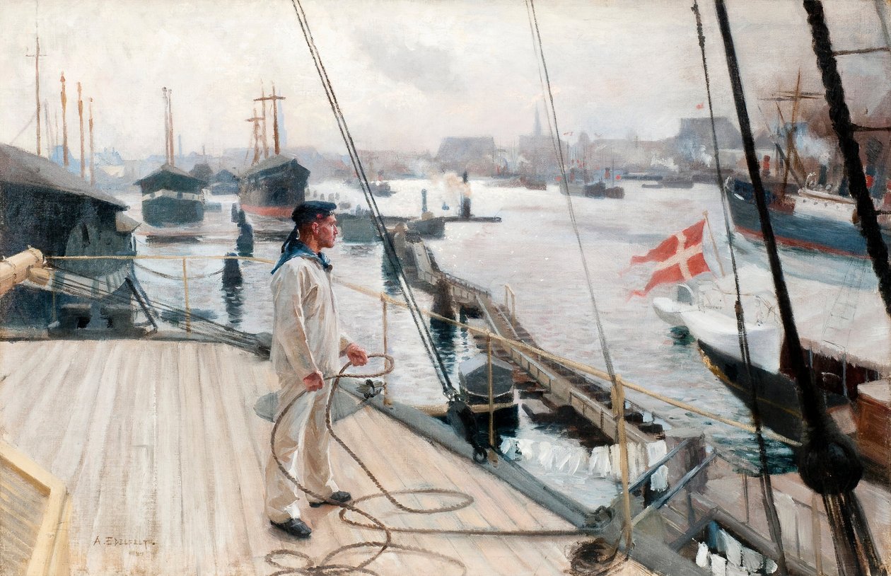Fra Københavns havn I.Svenska af Albert Gustaf Aristides Edelfelt