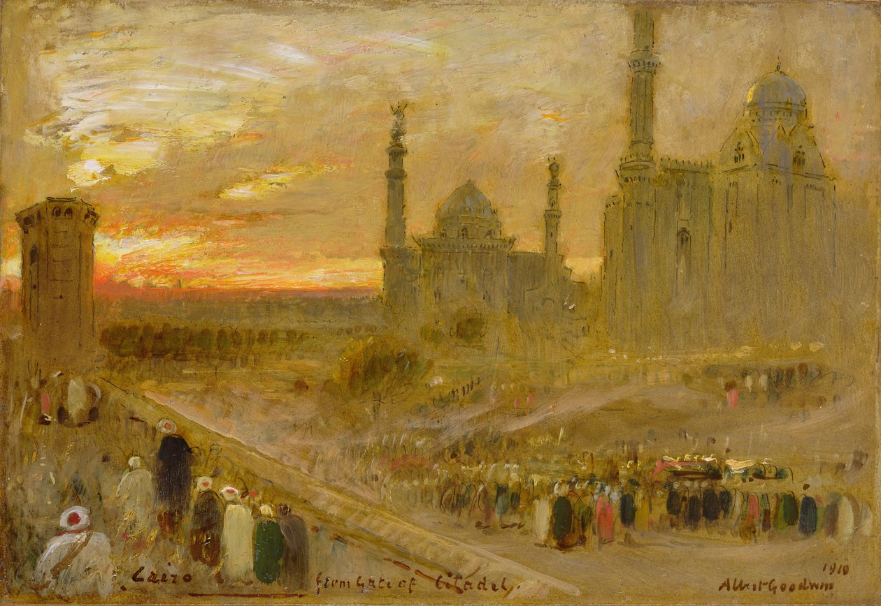 Kairo fra citadelporten, 1910 af Albert Goodwin