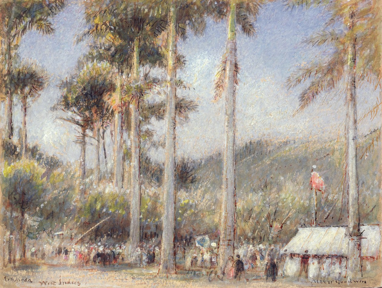 Grenada, Vestindien (wc & kropsfarve på tonet papir) af Albert Goodwin