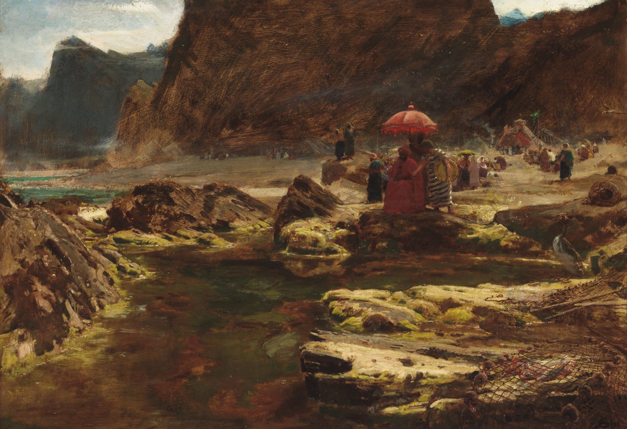 Sultanen og hans lejr ved den fortryllede sø af Albert Goodwin
