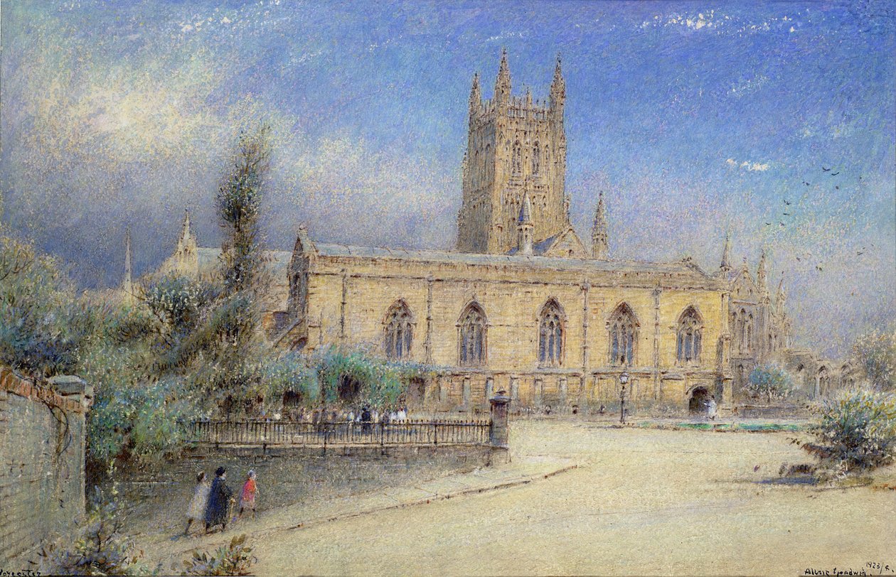 Domkirken i Worcester af Albert Goodwin