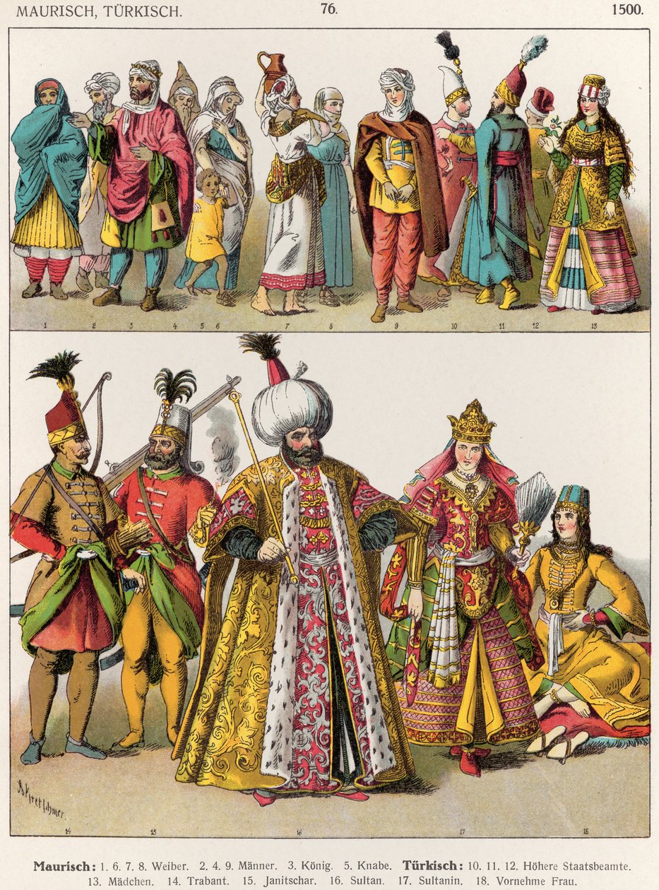 maurisk og tyrkisk kjole, ca. 1500, fra 
