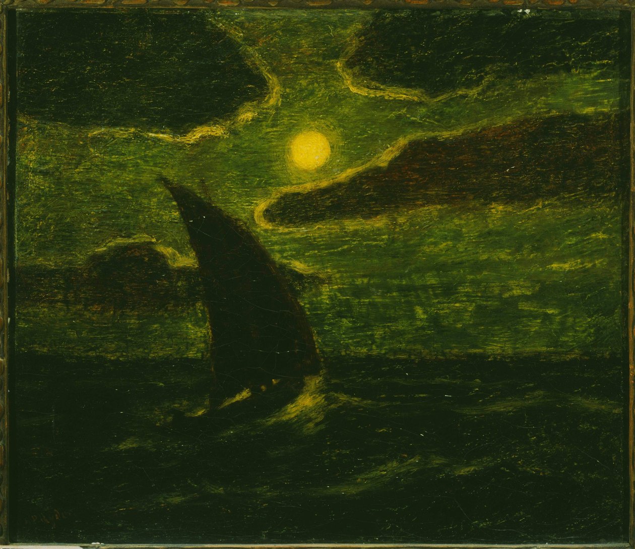 Sejlads ved måneskin af Albert Pinkham Ryder
