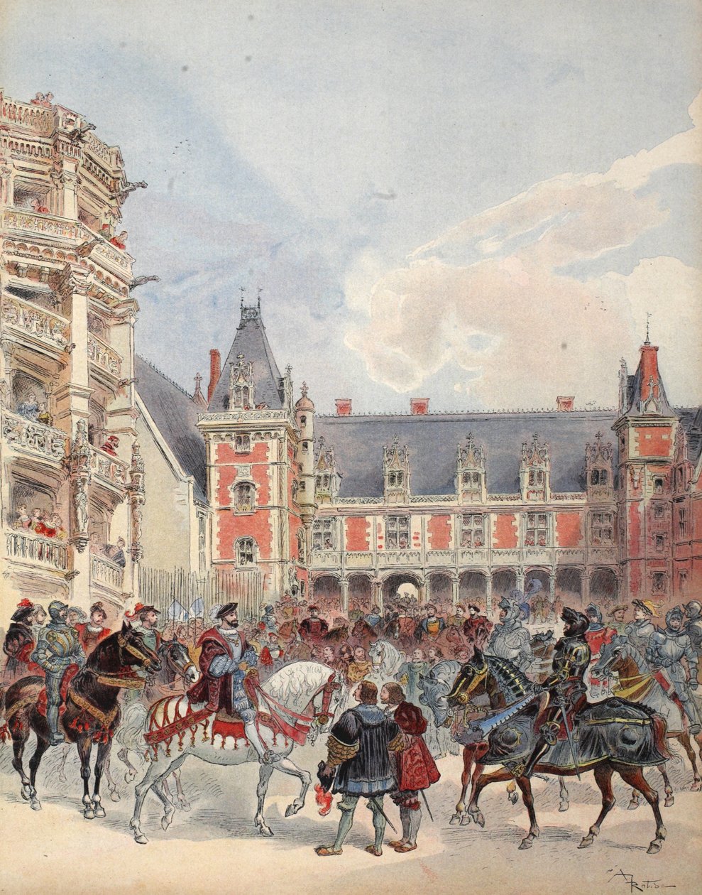 Retten i slotte i Loire, illustration fra 
