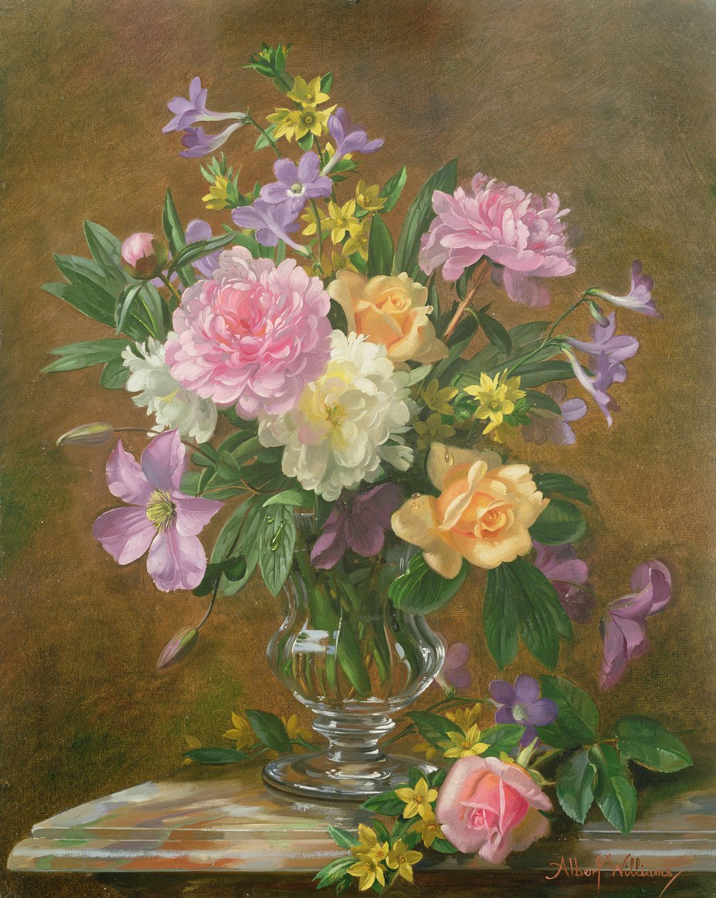 AW16 Vase med blomster af Albert Williams