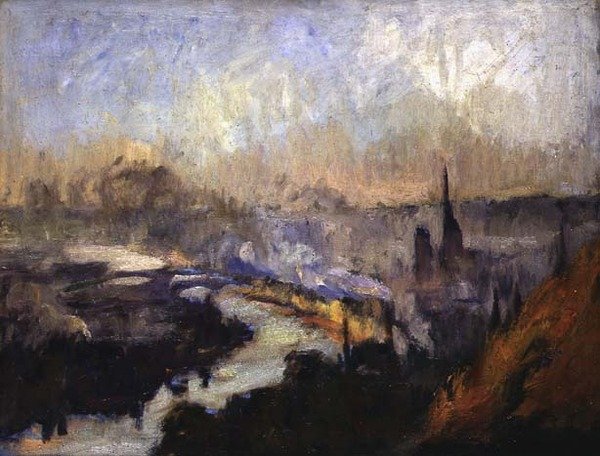 St. Catherine Mountain (olie på lærred) af Albert Charles Lebourg