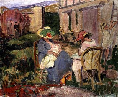 Familien (olie på lærred) af Albert Charles Lebourg