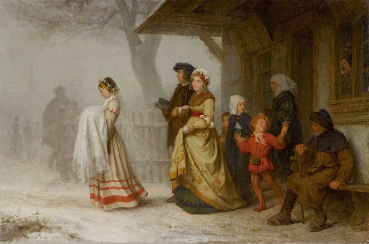 Dåb, 1864. af Albert Anker