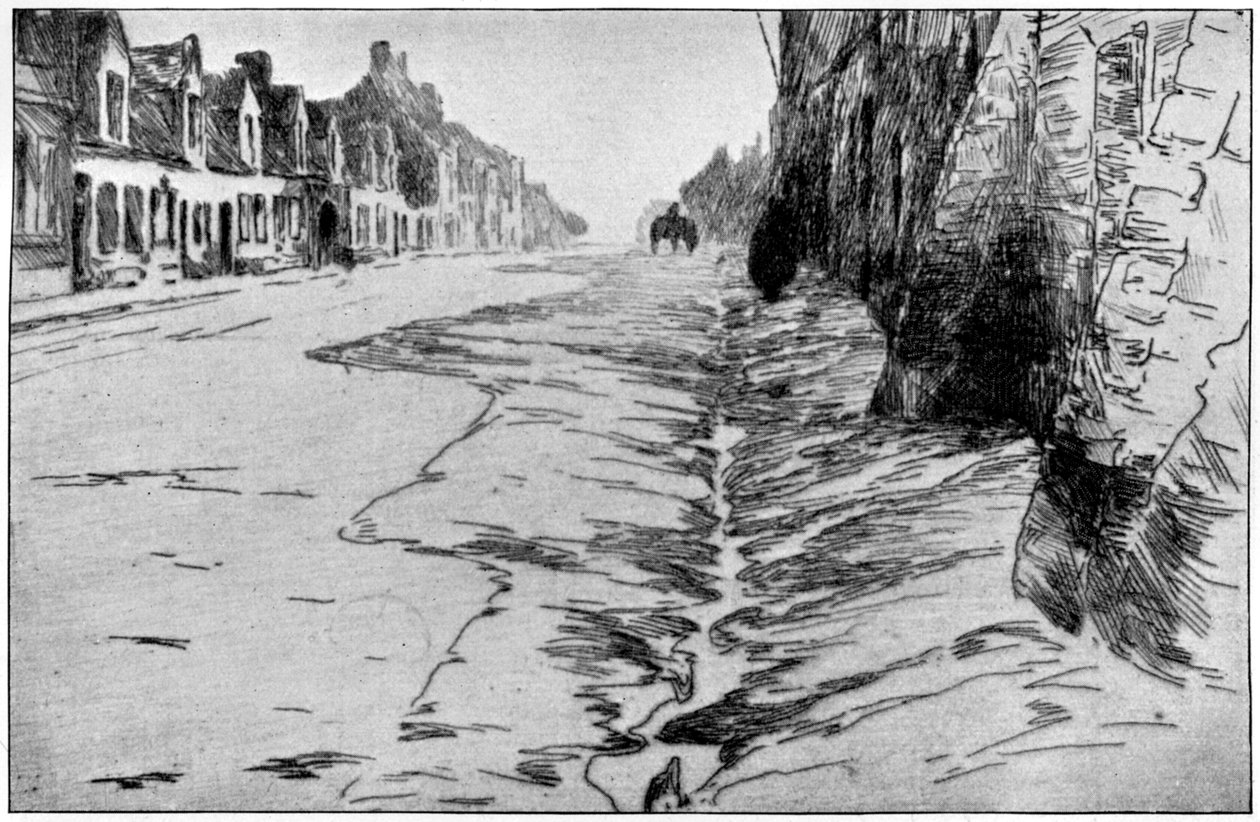 The High Street, Flandern, 1898. af Albert Baertsoen
