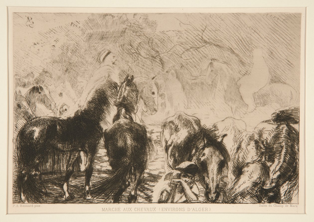 Marts? til hestene (omkring af Albert Besnard
