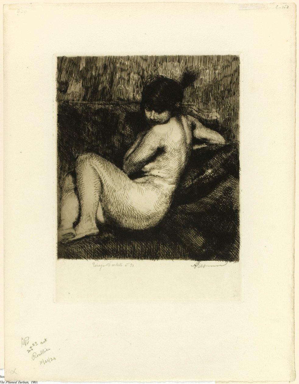 Den Plumed Turban af Albert Besnard