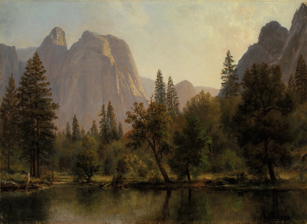 Cathedral Rocks, Yosemite Valley, ca. 1872. af Albert Bierstadt