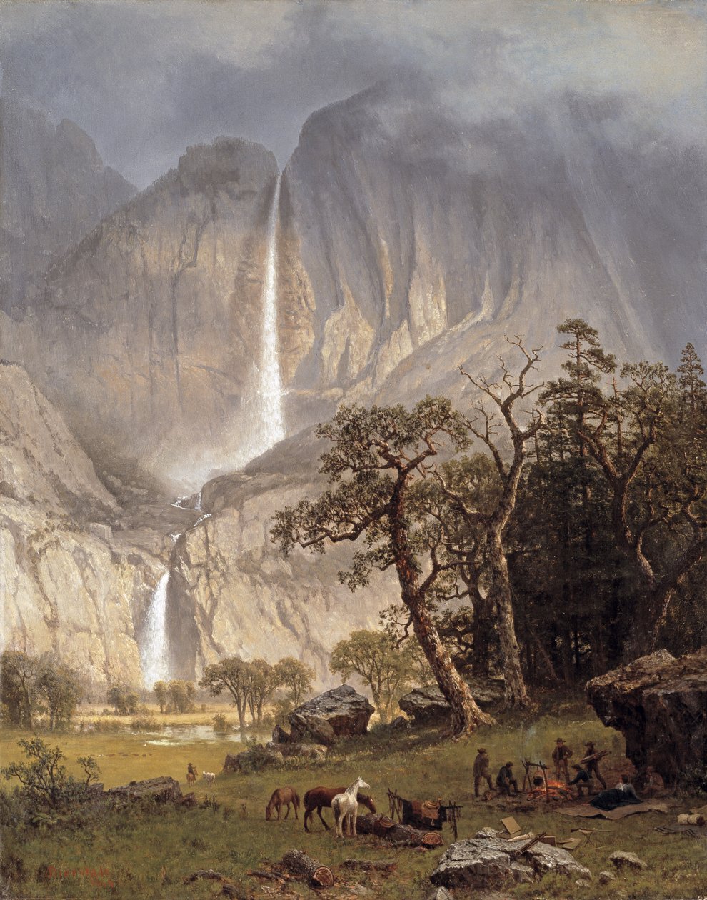 Cho-looke, Yosemite Fall, 1864 af Albert Bierstadt