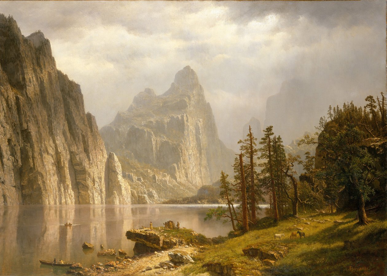 Merced River, Yosemite Valley af Albert Bierstadt