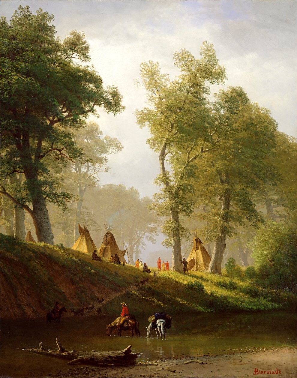 The Wolf River, Kansas, ca. 1859 af Albert Bierstadt