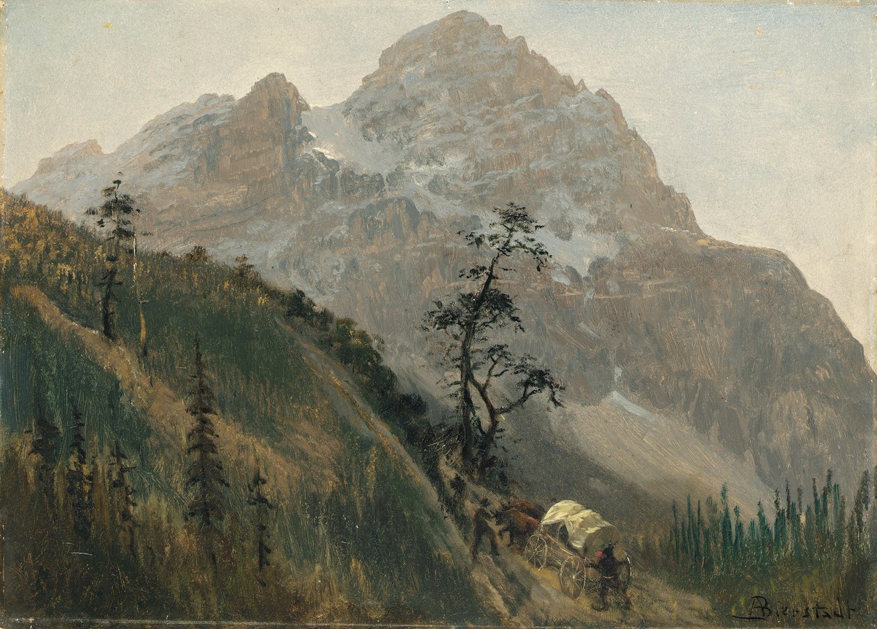 Western Trail, The Rockies af Albert Bierstadt