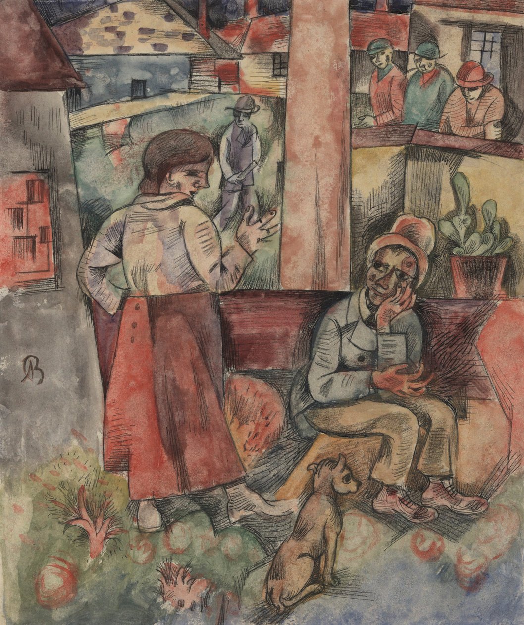 Edge of the Village; Fabrikstadt af Albert Bloch