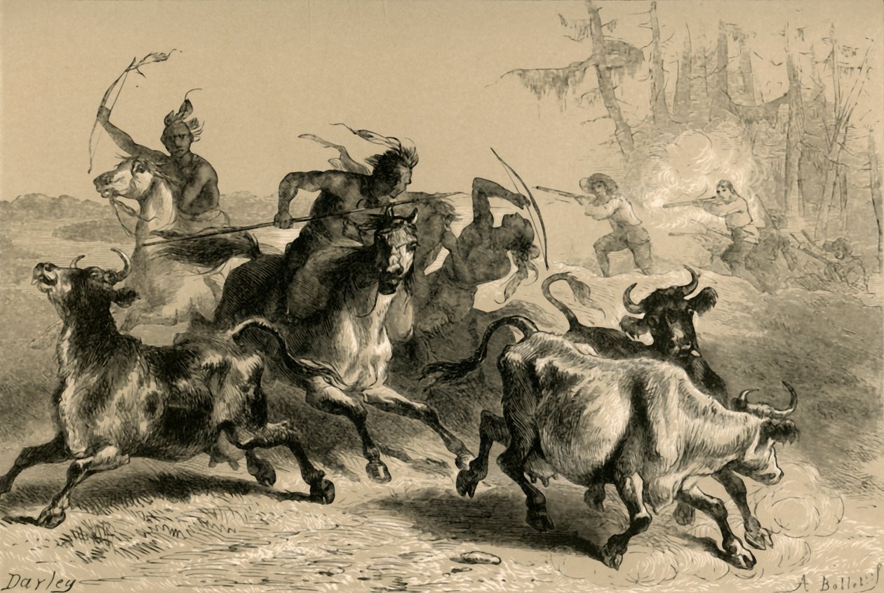 Indianere, der plyndrer South Carolina Plantager, 1877. af Albert Bobbett