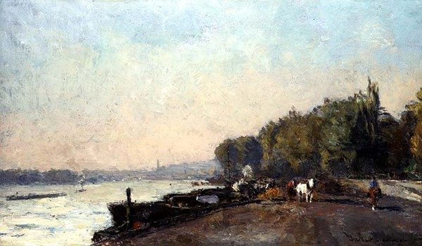Suresnes i efteråret (olie på lærred) af Albert Charles Lebourg