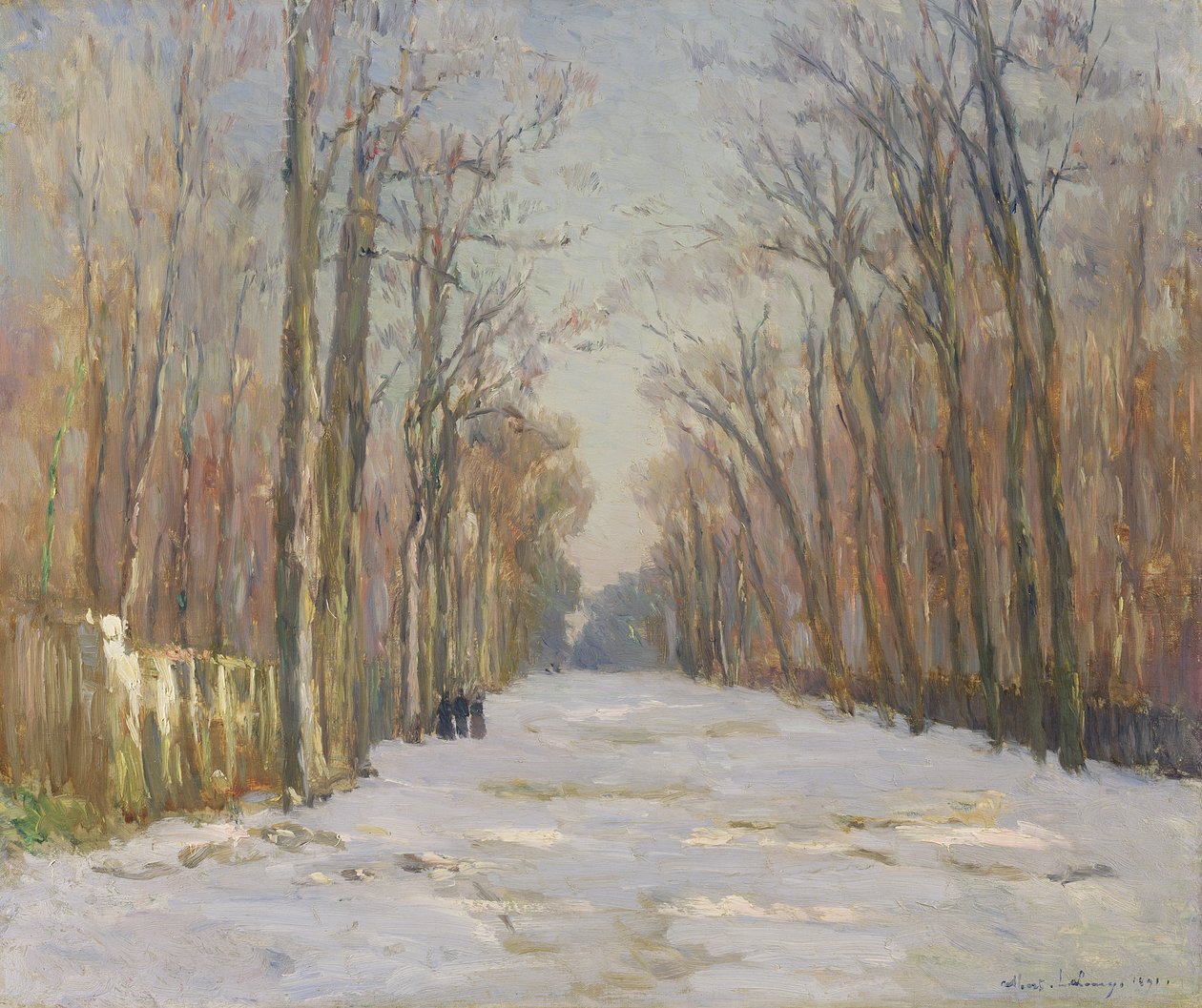 Vinterscene, 1891 af Albert Charles Lebourg