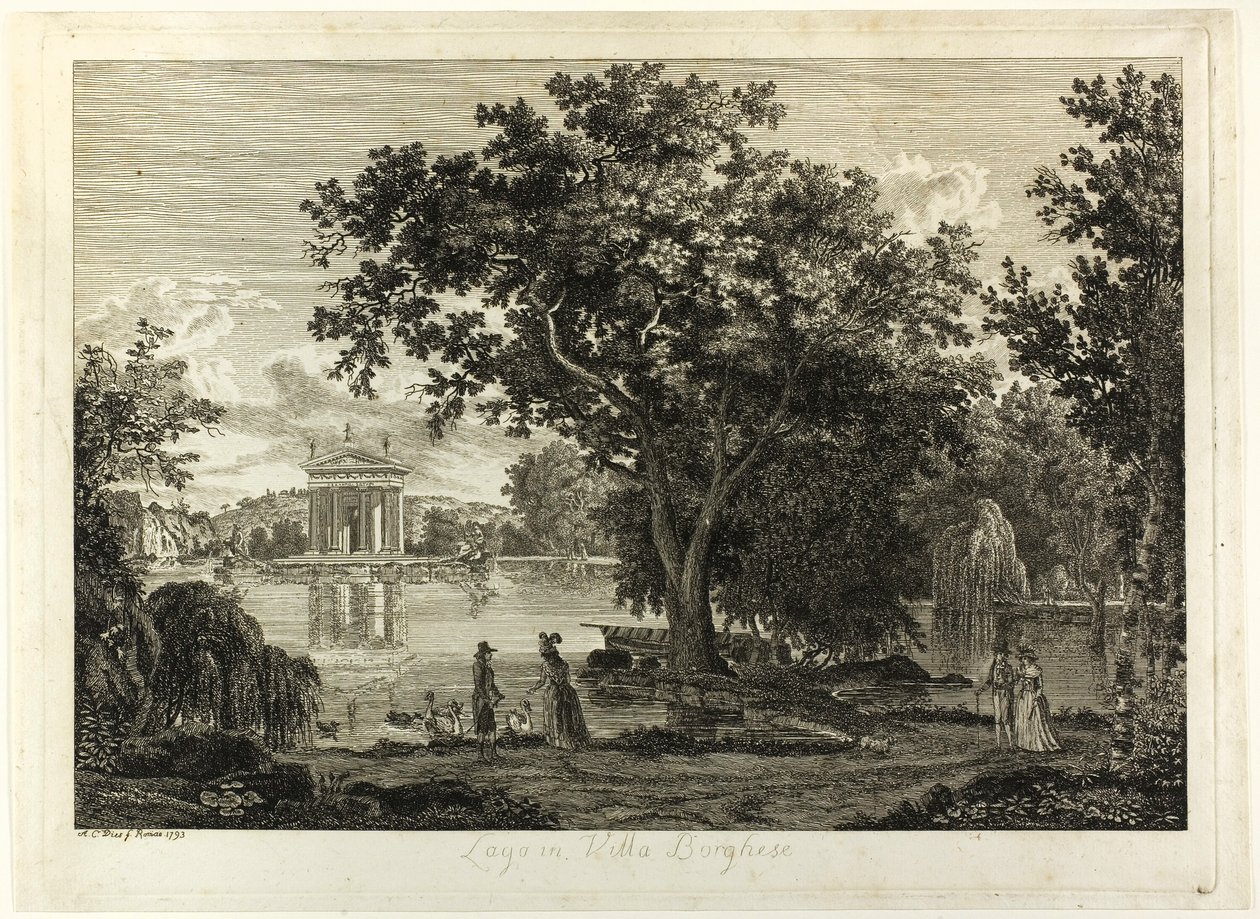 Sø i Villa Borghese af Albert Christoph Dies