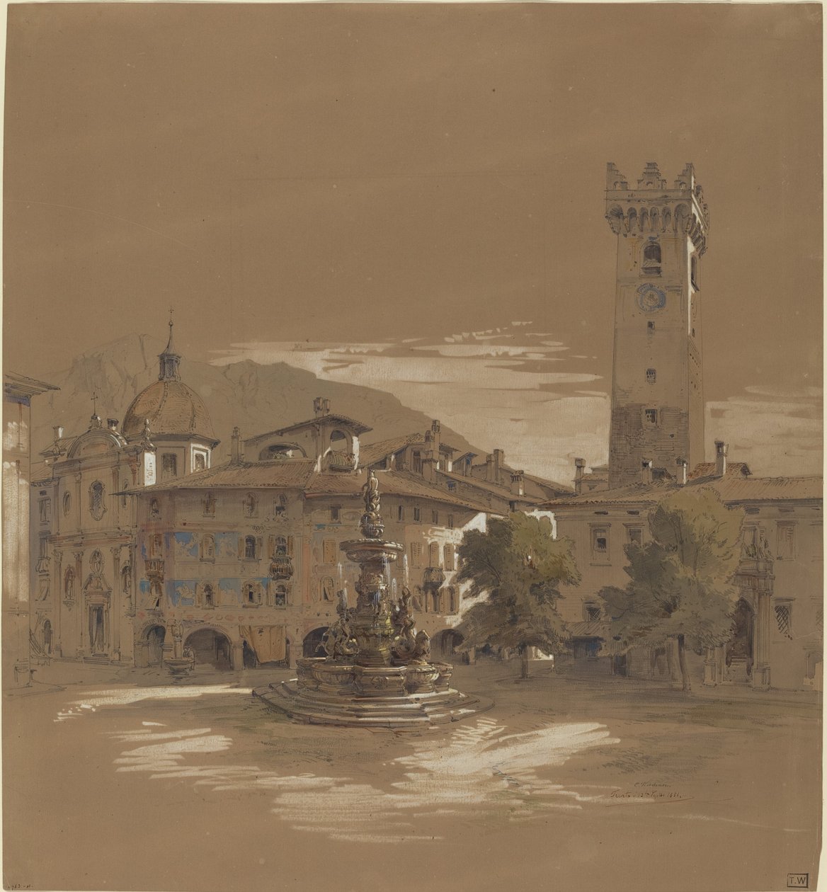 Udsigt over Trento af Albert Emil Kirchner