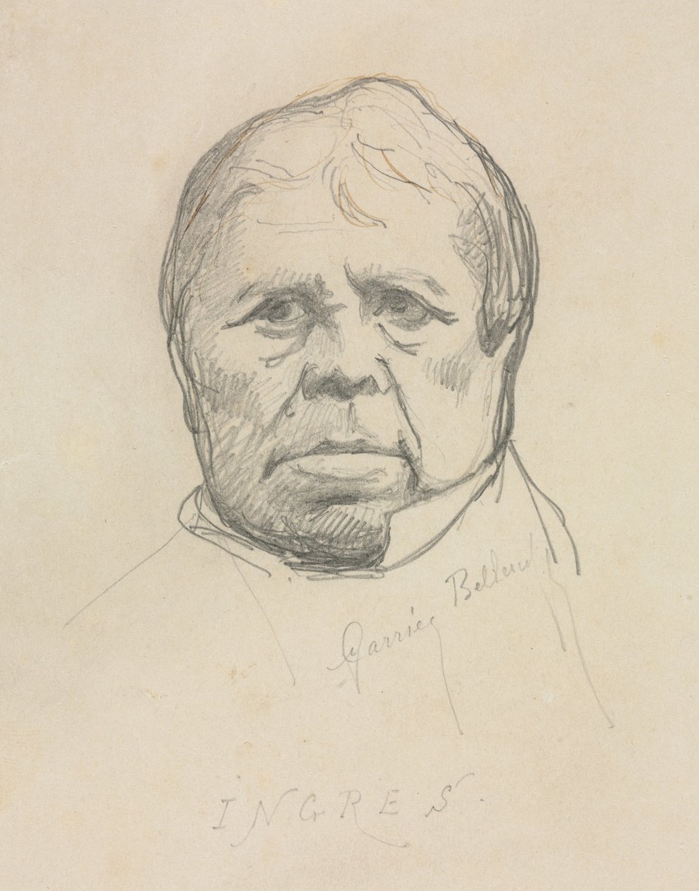 Portræt af Ingres. af Albert Ernest Carrier Belleuse