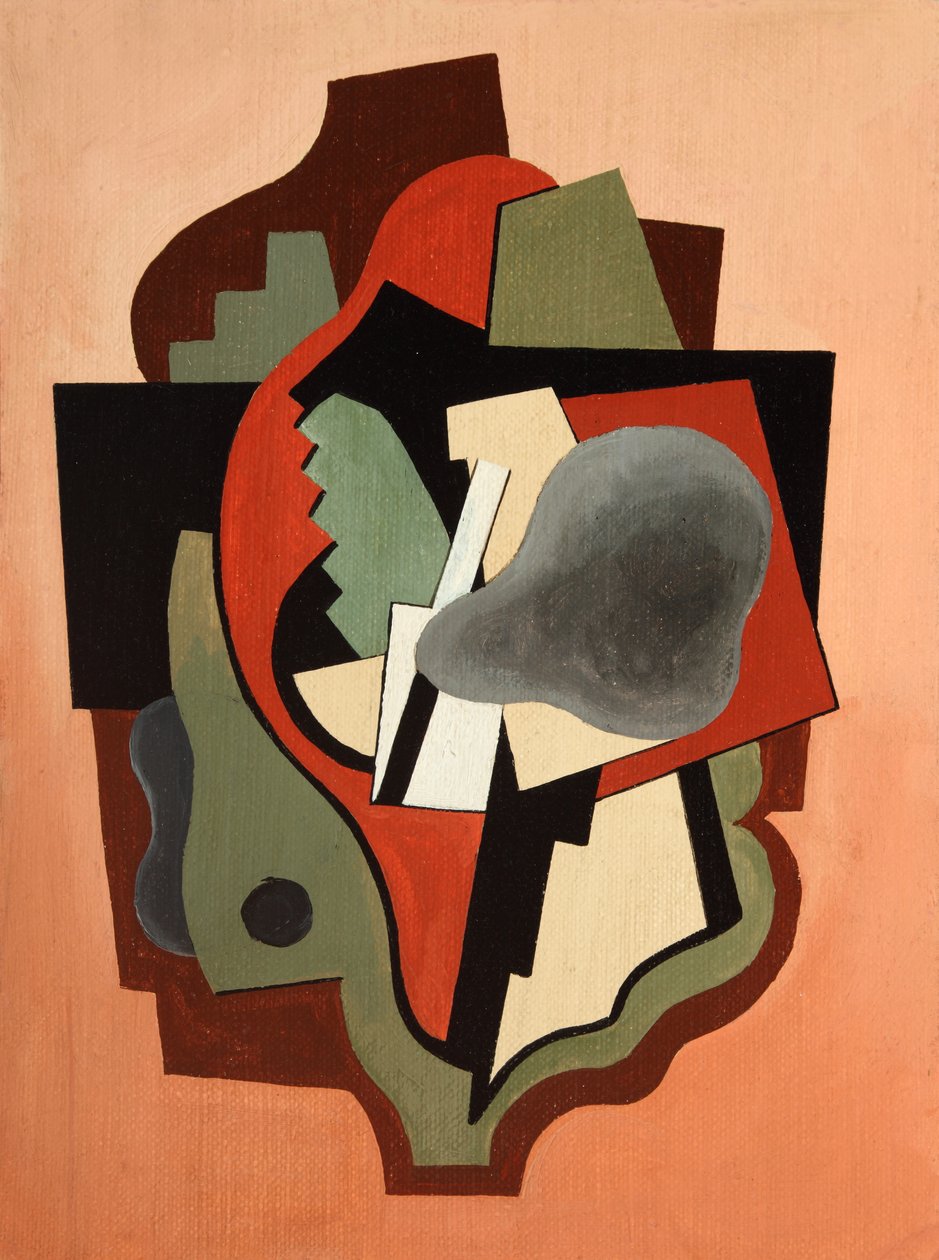 Abstrakt komposition 1940 (olie på karton) af Albert Eugene Gallatin
