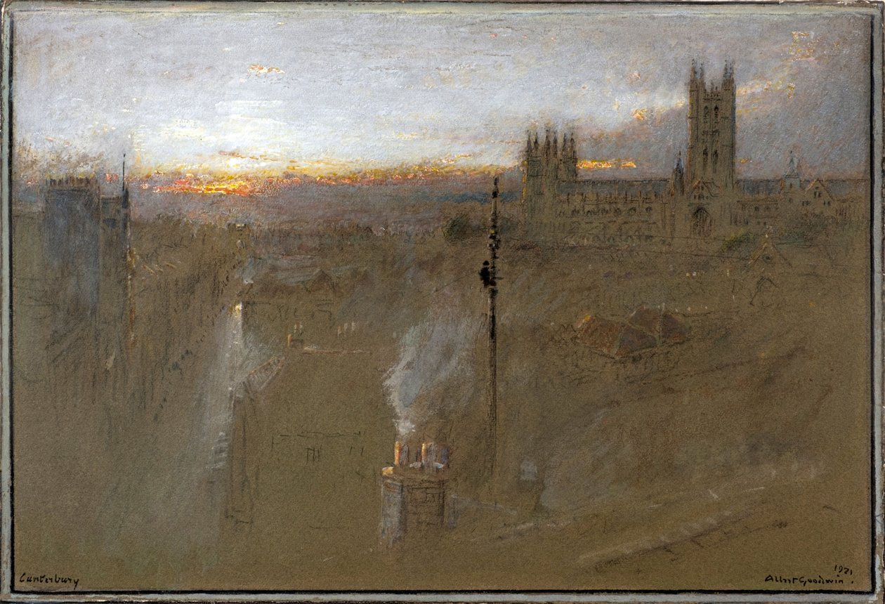 Canterbury 1921 (akvarel) af Albert Goodwin