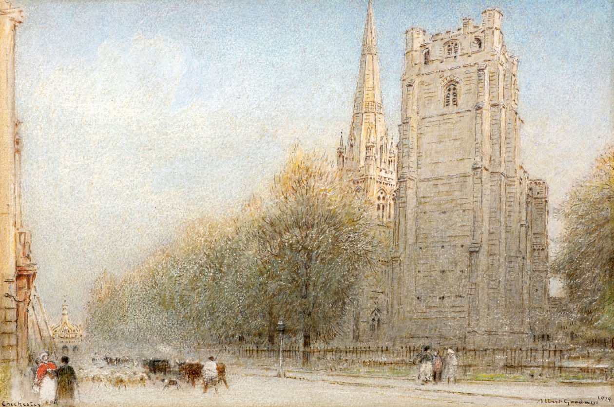 Katedralen i Chichester af Albert Goodwin