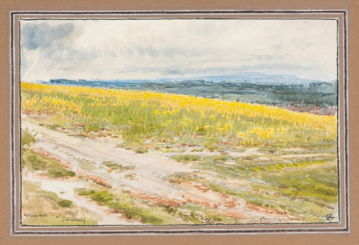 Farvenotat ved Salisbury (akvarel) af Albert Goodwin