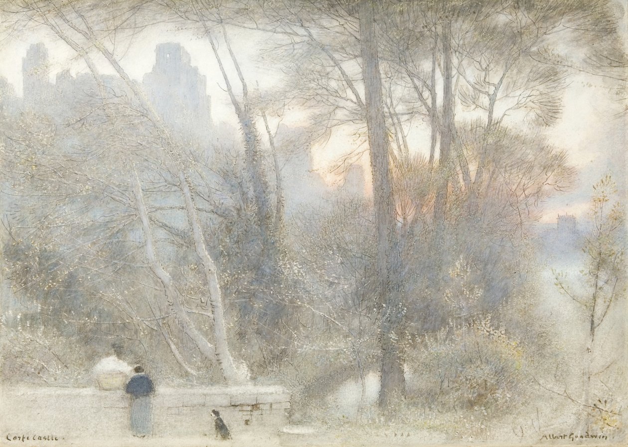 Corfe Slot af Albert Goodwin