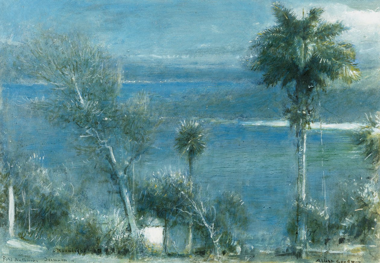 Måneskin i Port Antonio, Jamaica, af Albert Goodwin