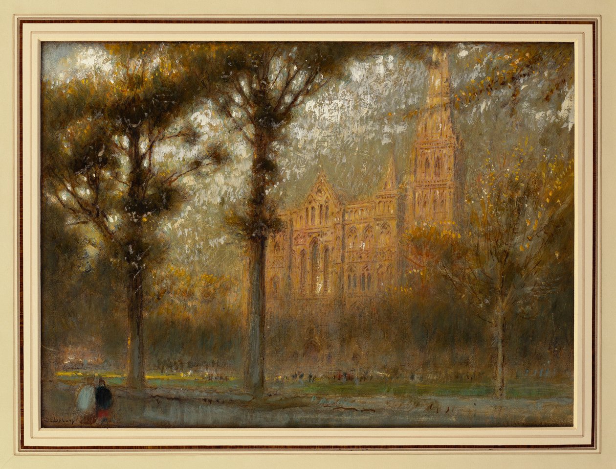 Salisbury Cathedral: The West Front and Spire af Albert Goodwin