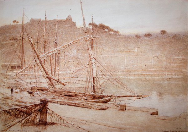 Soller Port, Mallorca, Rolig af Albert Goodwin