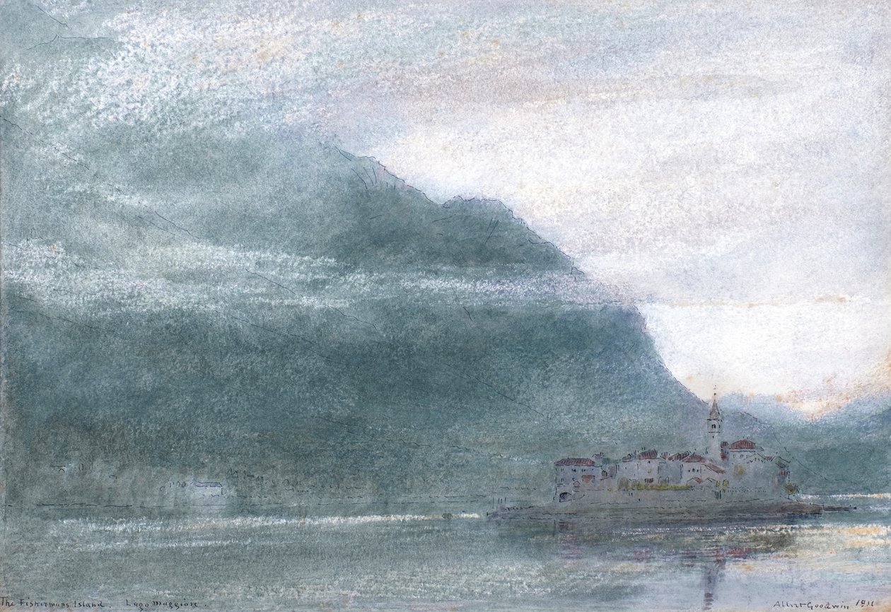 Fiskernes ø. Lago Maggiore af Albert Goodwin