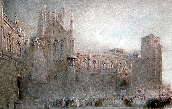 Wells katedral af Albert Goodwin