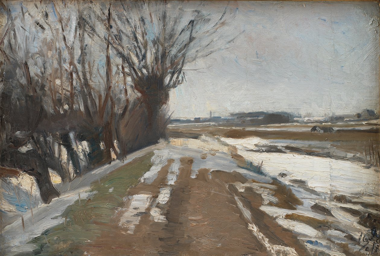 Winter Landscape. Utterslev near Copenhagen af Albert Gottschalk