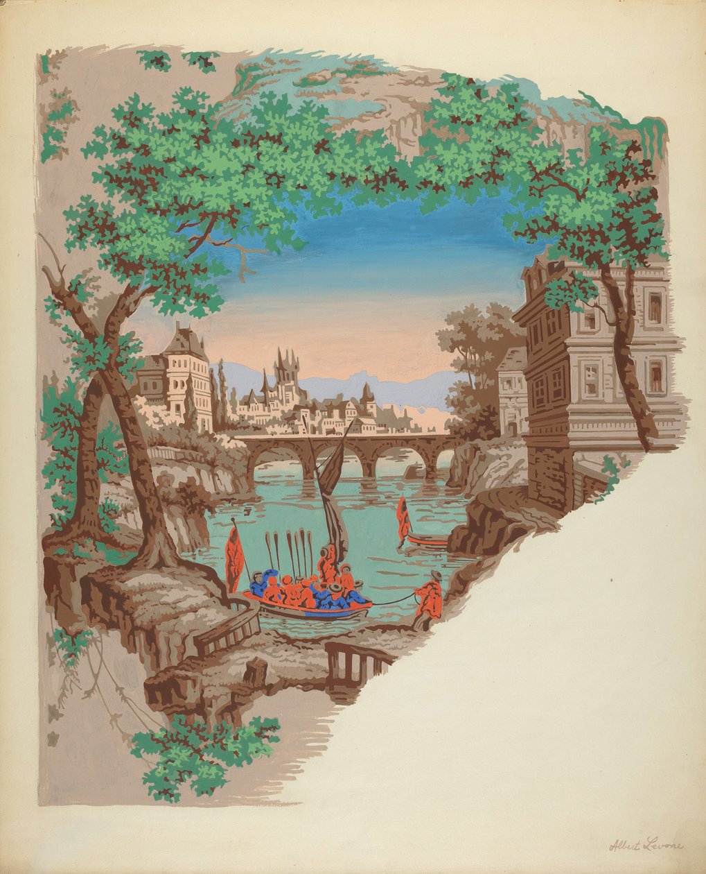 Tapet, ca. 1936. af Albert J. Levone