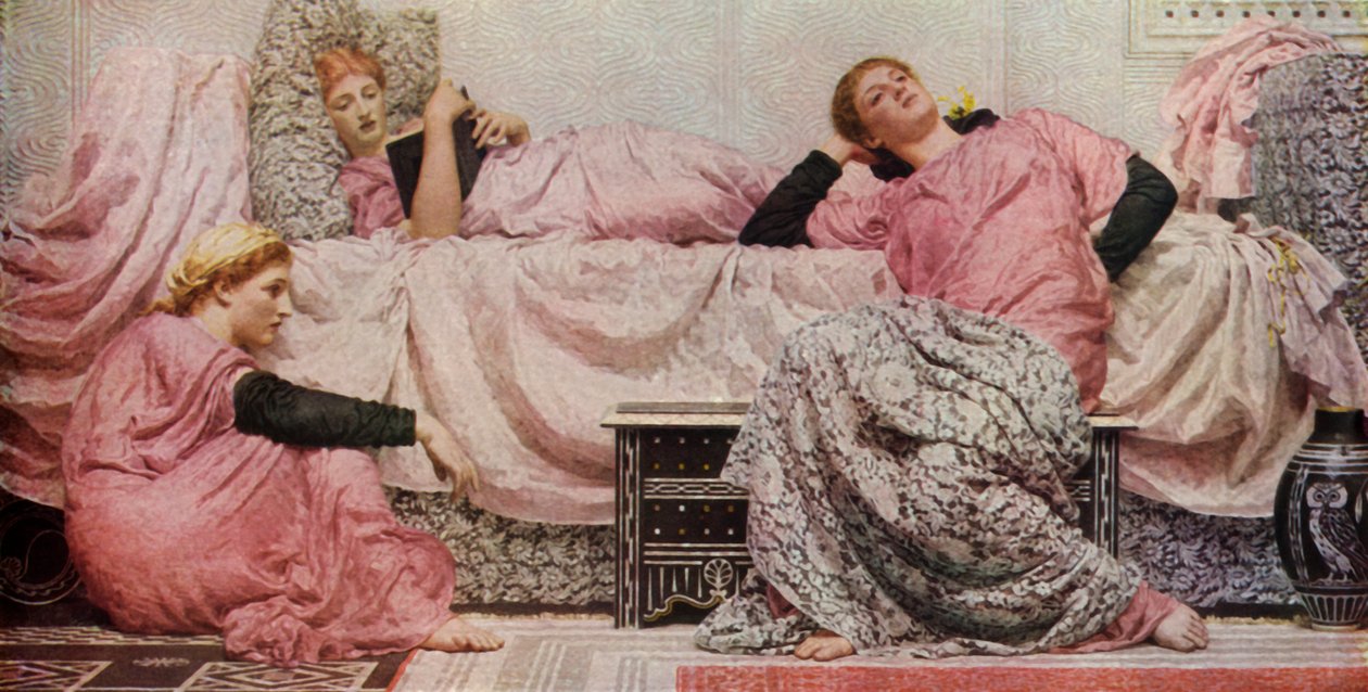 Højtlæsning, 1884, 1936. af Albert Joseph Moore