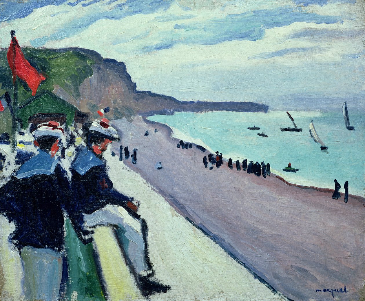 Stranden ved Fecamp af Albert Marquet