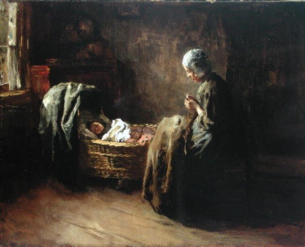 Indre scene (olie på lærred) af Albert Neuhuys