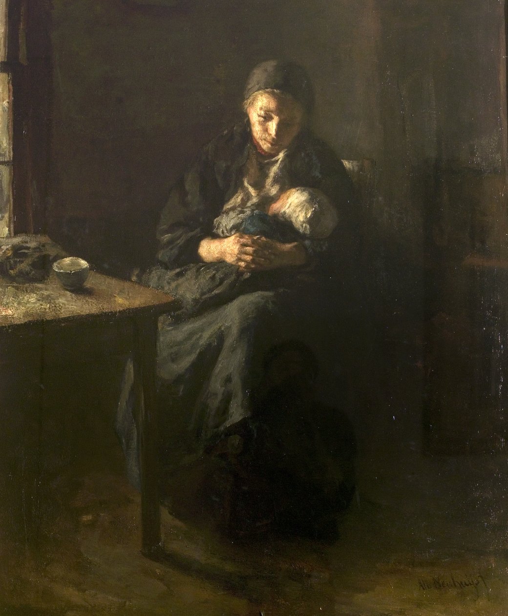 Moderkærlighed (Sorg), c.1857 af Albert Neuhuys