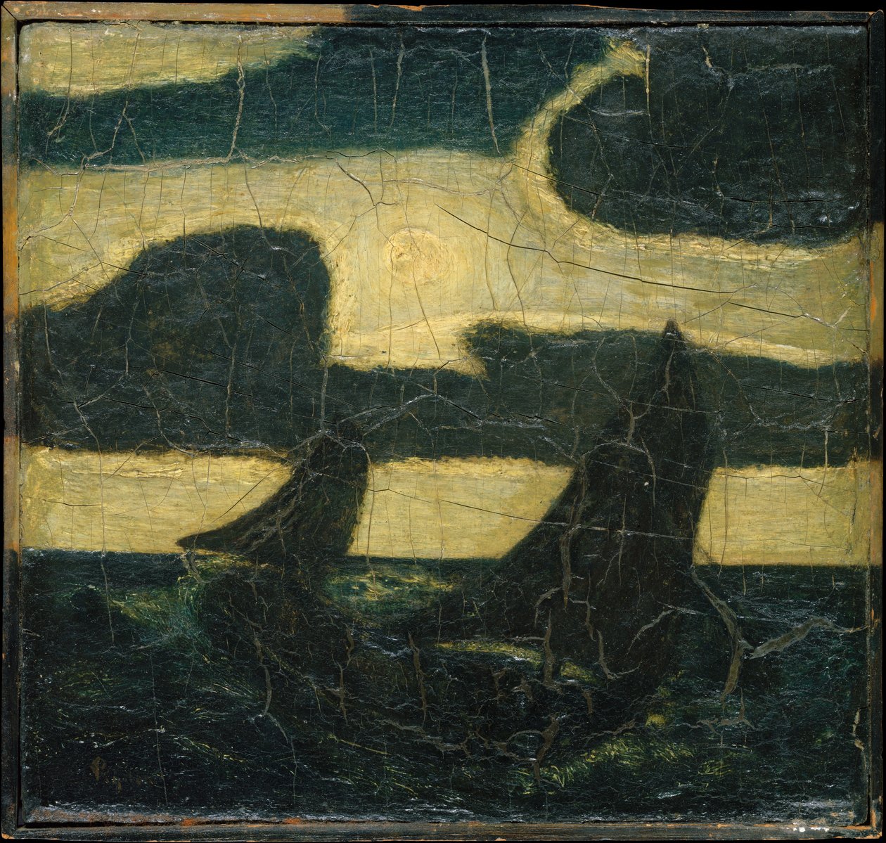 Moonlight Marine, 1870-90. af Albert Pinkham Ryder