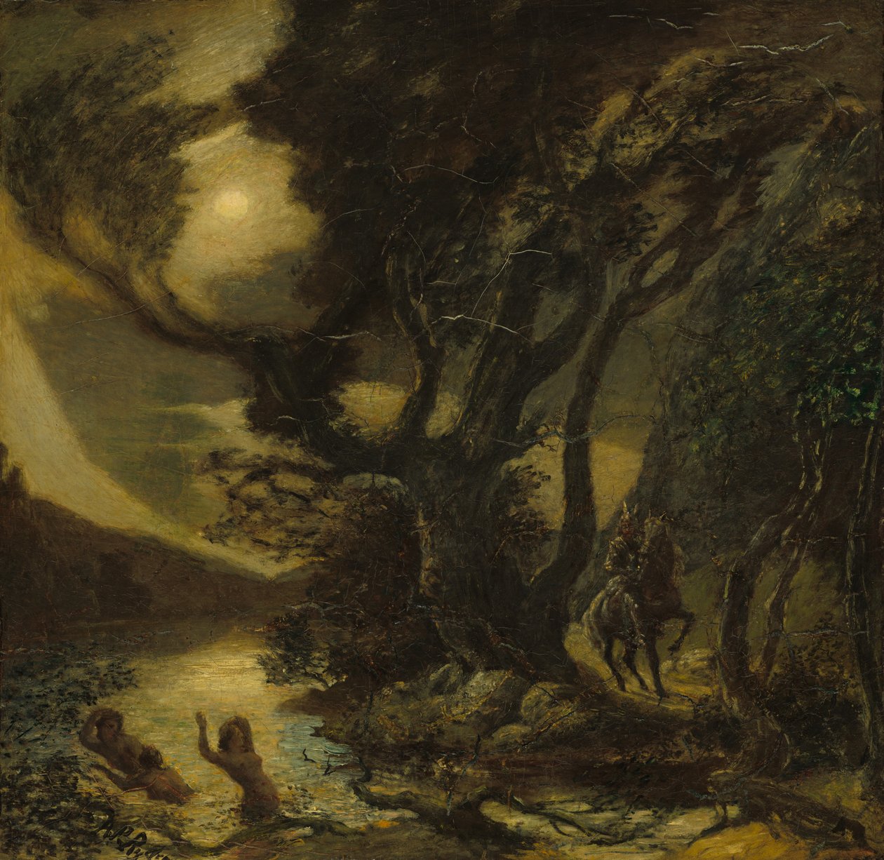 Siegfried and the Rhine Maidens, 18881891. af Albert Pinkham Ryder
