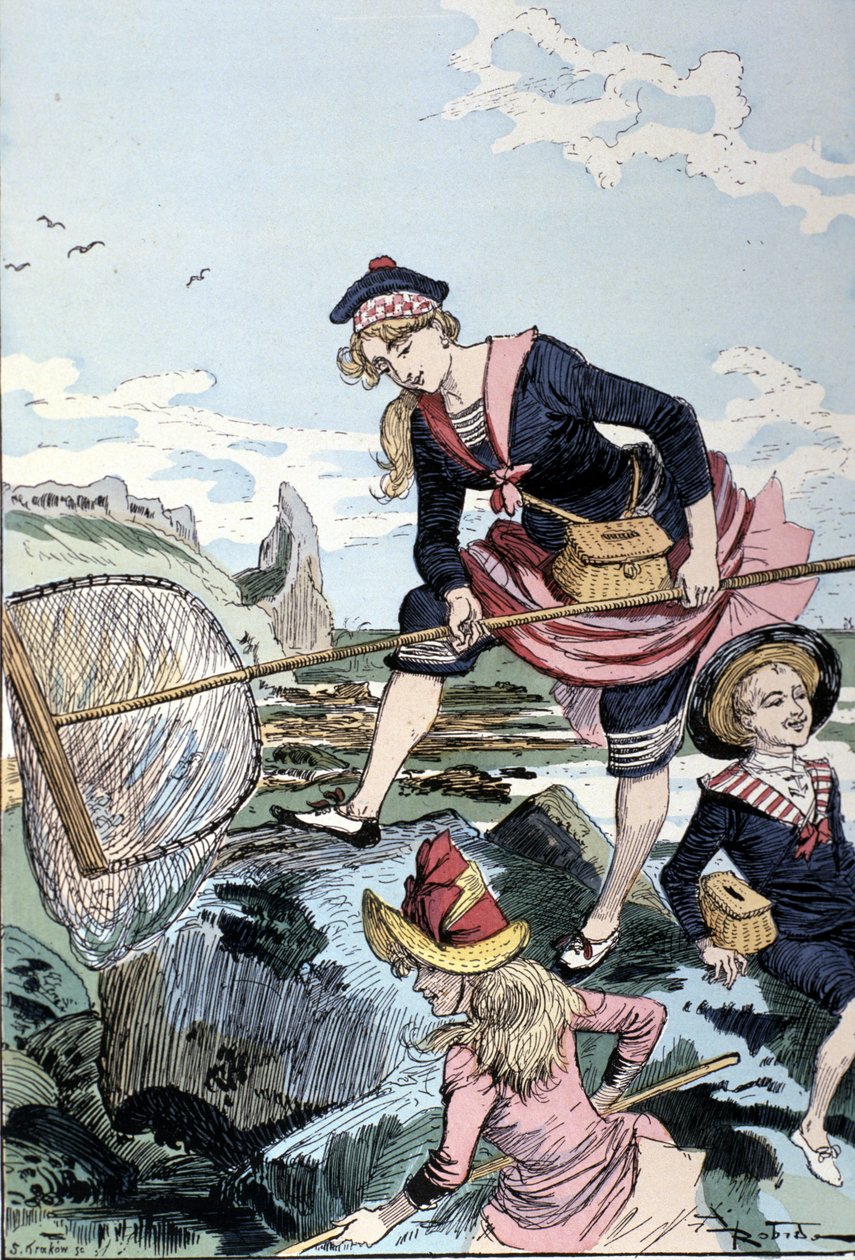 Fiskeri efter krebs ved havet af Albert Robida