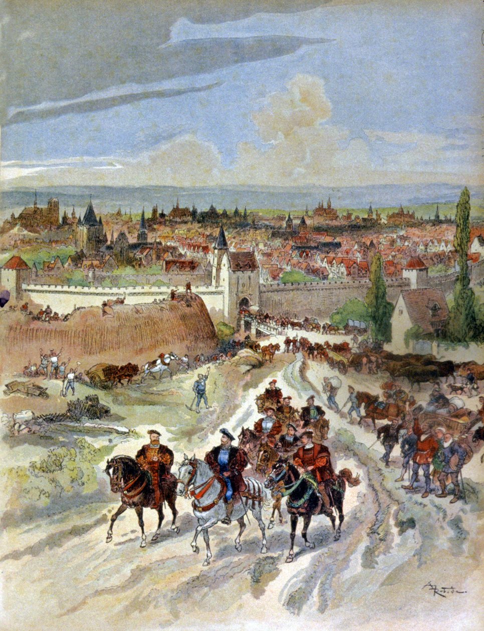 Francis I forlader Paris af Albert Robida
