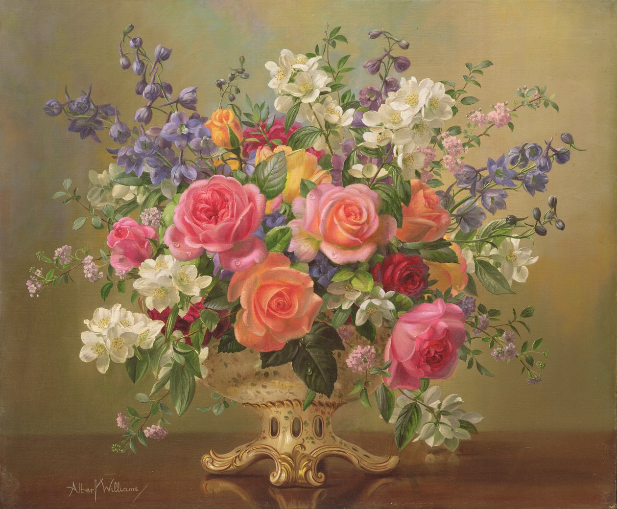 AB297 Et arrangement af juniblomster af Albert Williams