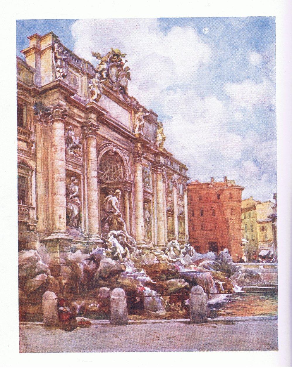 Fountain of Trevi, fra Rom udgivet af A & C Black Ltd, 1925 af Alberto Pisa