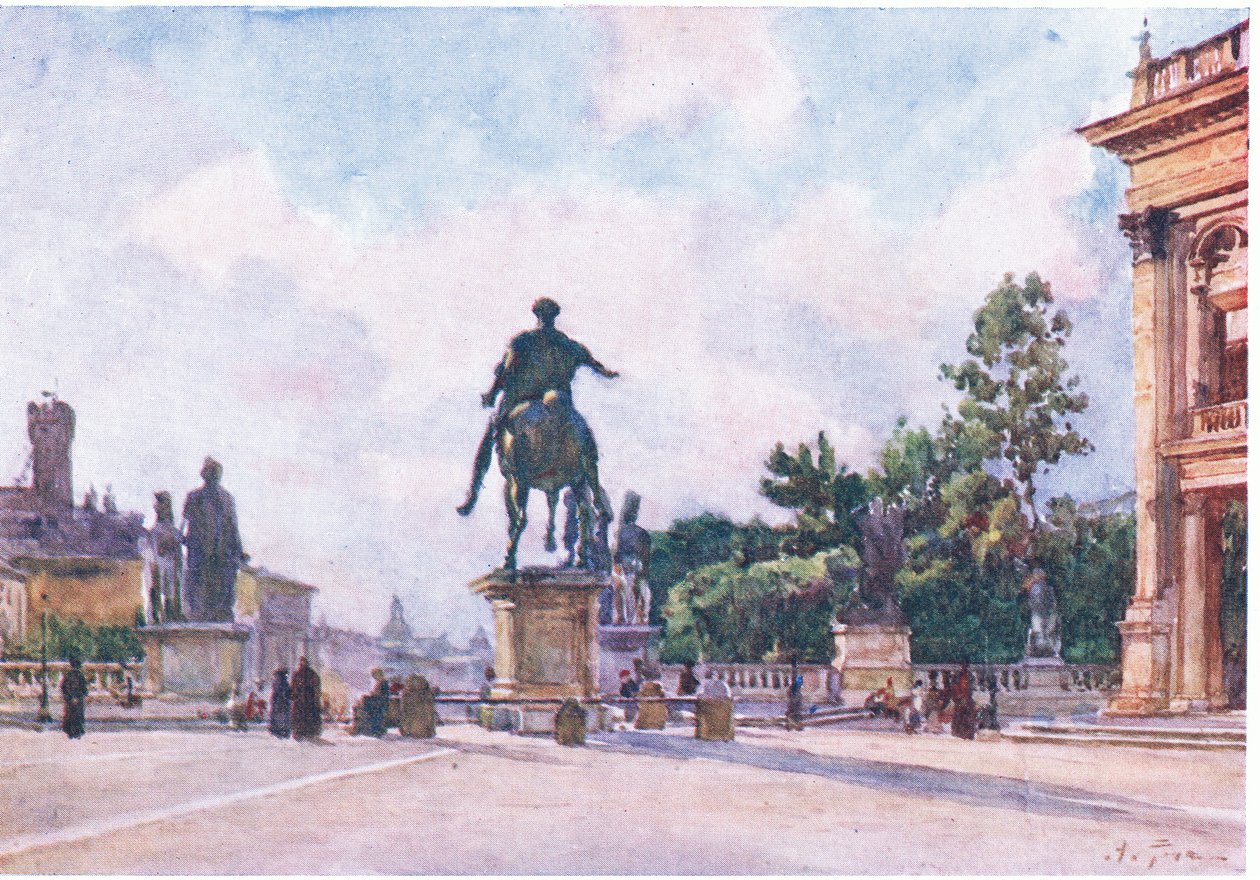 Capitol (bronzestatue af Marcus Aurelius), fra Rom udgivet af A & C Black Ltd, 1925 af Alberto Pisa